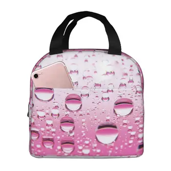 Розова чанта за обяд с мехурчета вода, изолиран обяд-бокс, многофункционални чанти-тоут за обяд, множество термосумка-хладилник