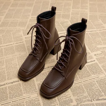 Нови ботуши Дамски обувки-Дамски обувки есен 2023 г. Елегантни гумени ботильоны на висок ток, обикновена основни ежедневни лоферы, дамски модни обувки