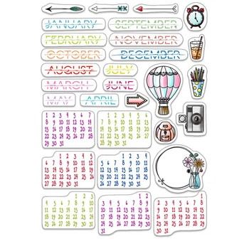 Календар Прозрачен Печат за Scrapbooking от Прозрачен силиконов каучук, Декор за фотоалбума 