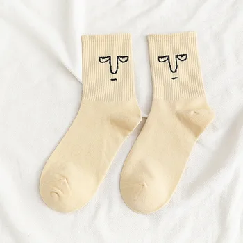Дамски Чорапи с забавен Модел от Карикатура, Чорапи, с една игла, Дишащи Памучни чорапи Унисекс, Футболни чорапи Голям размер
