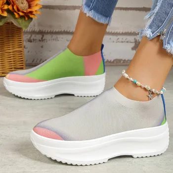 2023 Дамски Обувки, Вулканизированные Плетени Обувки, Дамски нови Обувки на равна подметка, Вулканизированная обувки в различни цветове, Ежедневни Дамски обувки