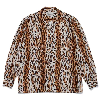 WACKO MARIA, есен/зима, нова класическа риза с леопардовым принтом, Хавай, дълъг ръкав, висококачествени мъжки и дамски облекло 1:1