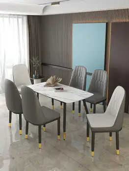 Просто домашен кът стол Nordic light луксозен стол за сядане с облегалка, стол за грим, маникюр, работен стол, хотелски стол, железен стол