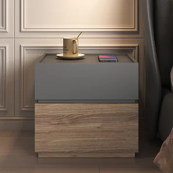 Малка странична масичка в скандинавски стил, Кутия за съхранение, Помощен Дървена малка странична масичка, богат на функции Малка Модулни мебели за Nachttisch