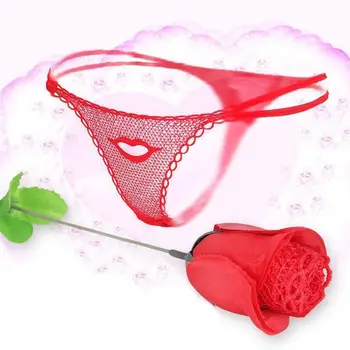 Подарък за Дамите на Свети Валентин Бельо Дамски Секси Розови Дантелени бикини-прашки Гащи-прашки