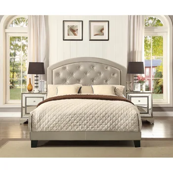 Легло в платформата с пълна възглавницата и регулируем таблата, в пълен размер легло, едно единично легло, двойно легло, луксозна светла спалня премиум