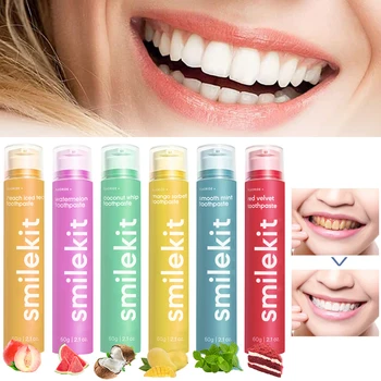 Стоматология, Избелваща зъбите паста за зъби, Професионално Отбеливающее Средство За зъби, Жълт Почистване на Зъбите, Ярко-Бял Ремонт, 6 Вкусове