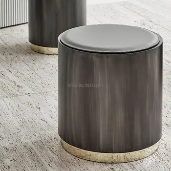 Италиански дизайн, модерен и луксозен масичка за кафе от неръждаема стомана, кръгла приставной масичка за мебели за всекидневната