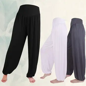 Дамски удобни зреещи за йога, свободни дълги панталони за танци, спортни широки панталони в стил бохо