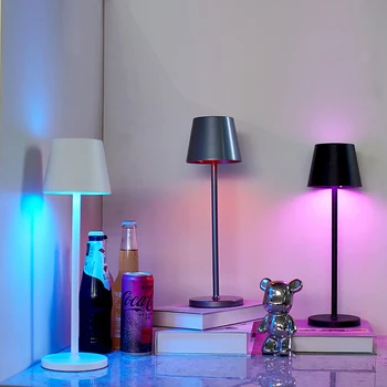 Led креативна настолна лампа RGB Акумулаторна сензорен лека нощ за кабинет, прикроватной нощни шкафчета в спалнята, кафе-бар, модерен декоративен атмосферния осветление