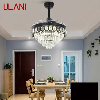 Вентилатор на тавана ULANI, невидима кристален led лампа с дистанционно управление, модерен лукс за дома