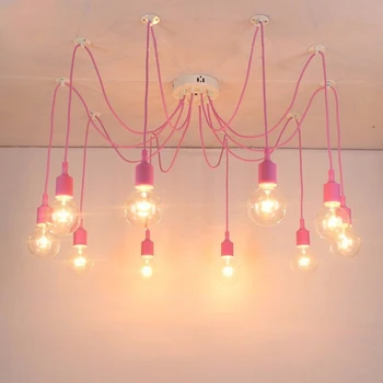 E27 База Розово LED Скандинавски Тавана лампа, Окачена Лампа Креативни Детски осветителни Тела за детска Спалня Осветление Модерни Лампи, осветителни Тела, Полилей