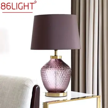 86LIGHT Скандинавски модерна настолна лампа Модерен Арт-син Цвят Дневна Спалня Хотел LED Индивидуалност, Оригиналност Настолна лампа