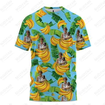 Нова мъжка тениска, Тениски в хавайски стил, Тениски с 3D принтом кръгъл отвор, Плажни блузи с къс ръкав, Модни дрехи голям размер