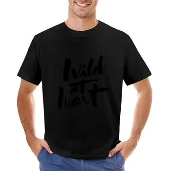 Тениска wild at heart, тениски с домашен любимец принтом за момчета, черни тениски за мъже