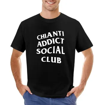 Chianti Addict Social Club - Пародийная дизайнерска тениска за любителите на Кианти, естетична облекло, тениски за мъже