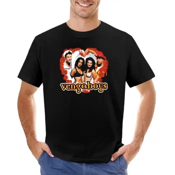Тениска Vengaboys band сърце с графичен дизайн, тениска оверсайз, мъжки бели тениски