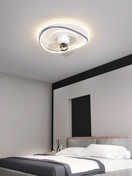 Лампа с вентилатор в спалнята, led тавана лампа, изключително тънък лампа с двойна употреба, модерен и лесен лампа с вентилатор в детската стая