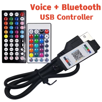DC 5v USB LED RGB Контролер 28Key 44Key Гласова Bluetooth Безжична Слаби IR Дистанционно Управление За 5050 2835 4Pin Светлинни Ленти Лампа