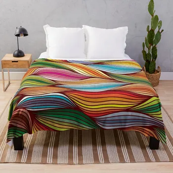 Фланелевое покривки Wave Line Colorful Line Леко Супер Меко Одеяло King Queen Size за легла, диван, диван комплекти, Всесезонное топло