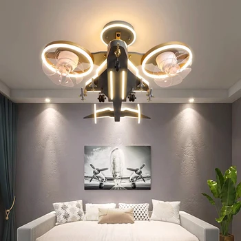 Скандинавски декор спални Led осветителни тела за стаен вентилатор на Тавана лампа Полилей вентилатор на Тавана, за да хол с подсветка на дистанционното управление на телевизора