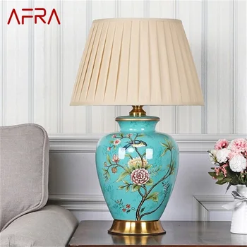 Керамична настолна лампа AFRA, настолна лампа, Луксозен модерен led дизайн за дома, спалня, всекидневна
